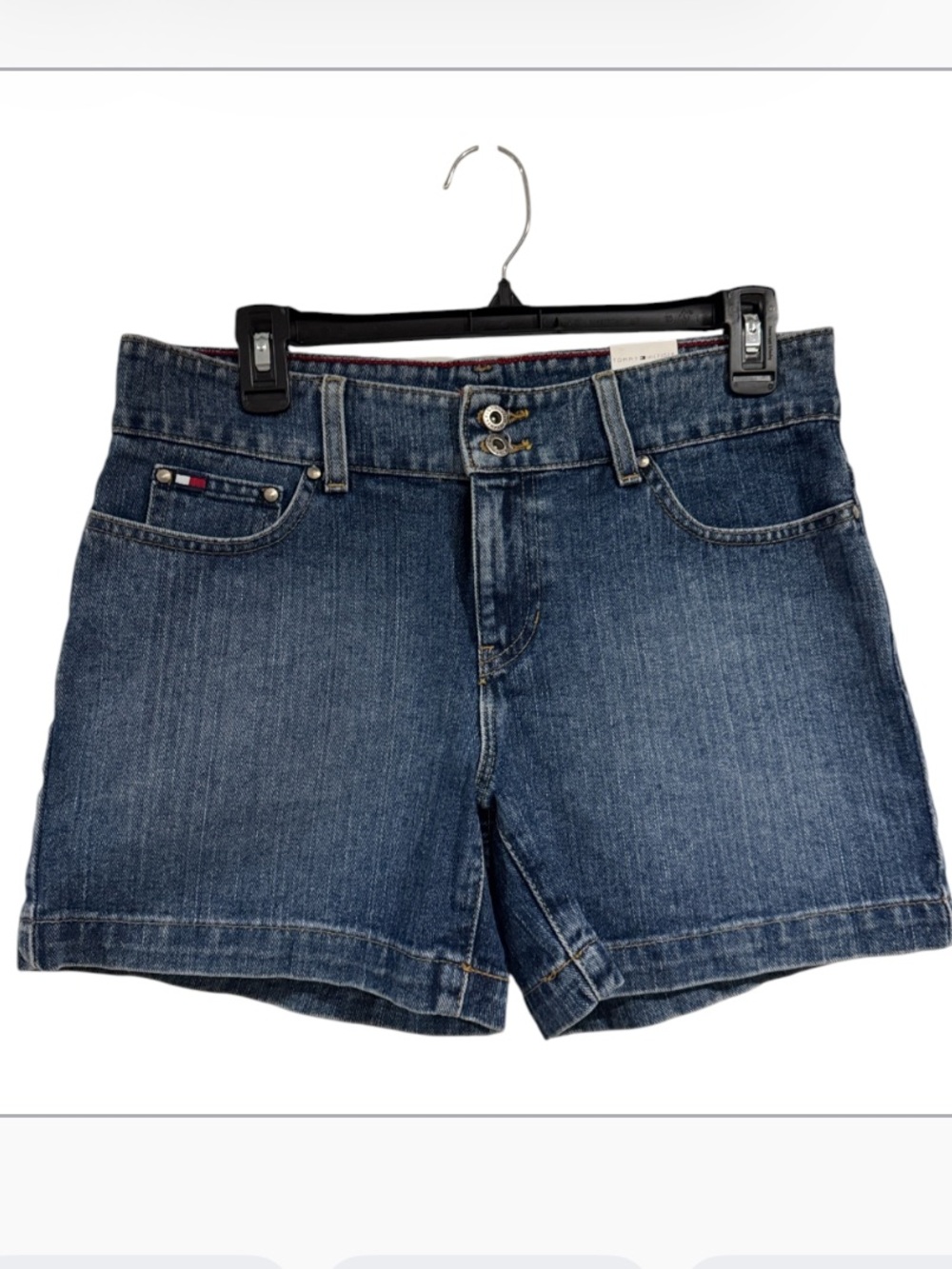 Tommy Hilfiger Classic Dark Blue Denim Shorts vintage new